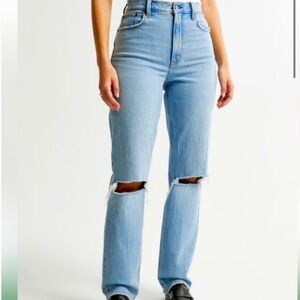 Abercrombie & Fitch 90s Straight Ultra High Rise Blue Jeans